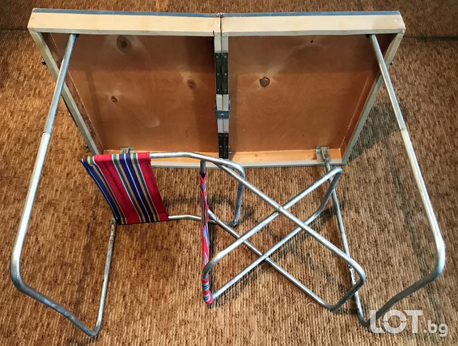 Сгъваем къмпинг сет - маса със стол за пикник - куфар