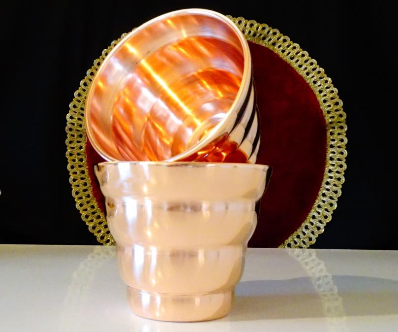 Медна чаша за вино, халба 400 мл., чиста червена мед.