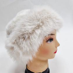 Дамска пухкава зимна шапка от изкуствен косъм