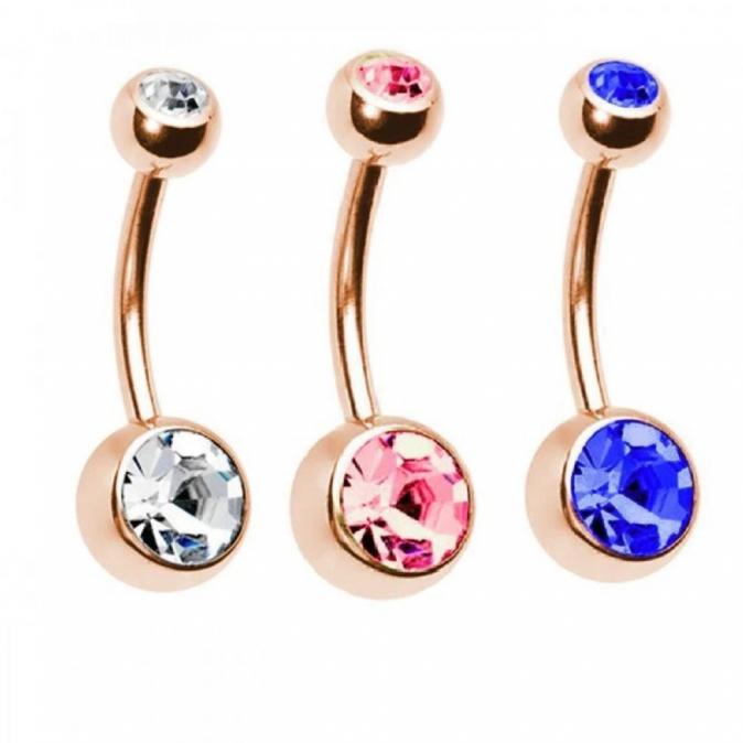 Обици за пъп в интересен златен цвят