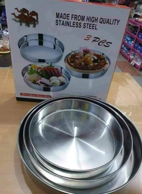 Комплект 3 кръгли тави за печене 28 32 36 см, дълбоки