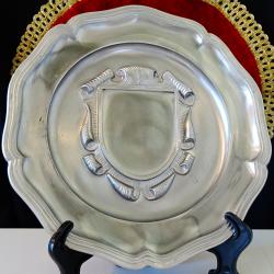 Калаена чиния за стена, пано с рамка, гравиране, снимка, 640 гр.