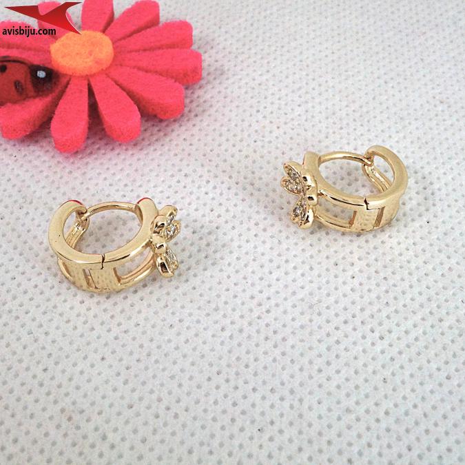 Обеци с 14К златно покритие и с цирконий