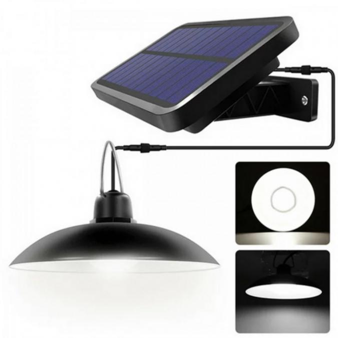 Двойни соларни LED висящи лампи с дистанционно управление - без разход