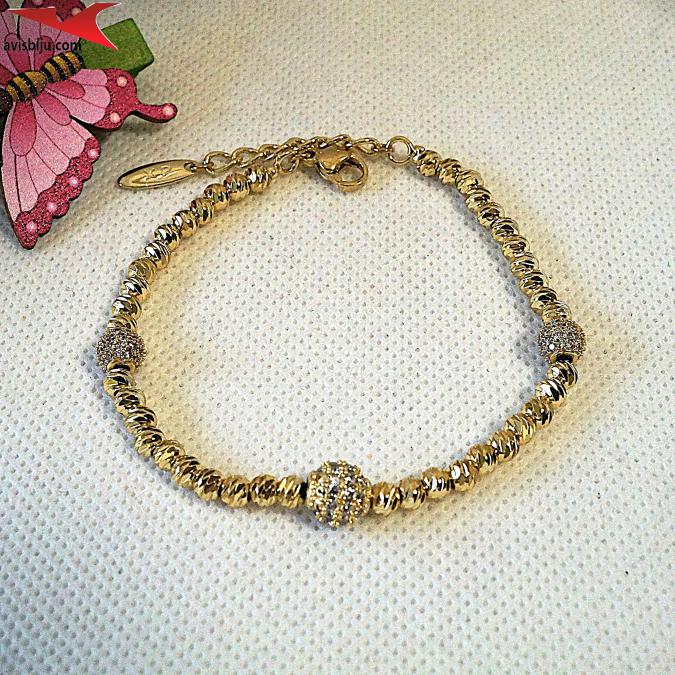 Гривна с 14К златно покритие и с цирконий