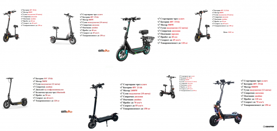 Електрически скутери електрически тротинетки
