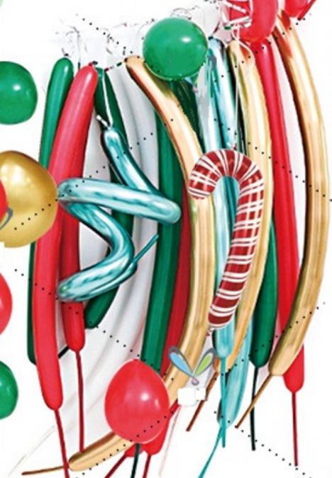 Комплект от 30 Коледни балона - Разнообразие от форми и цветове