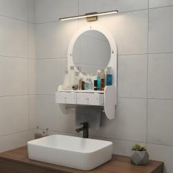 Огледало за грим с място за съхранение  елегантно и спестяващо място