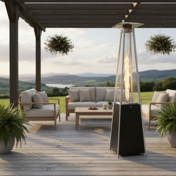 Газов отоплител-чадър 13 kW, 227 см  външен газов отоплител с калъф и