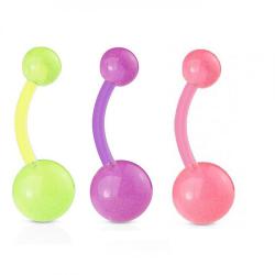 Светещ силиконов пиърсинг на пъпа