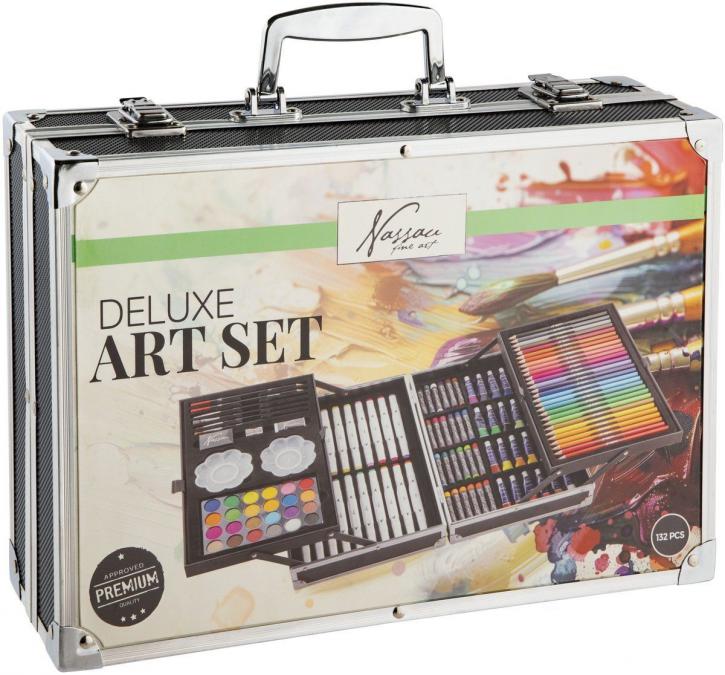 Комплект за рисуване Nassau - 132 части, в метално куфарче