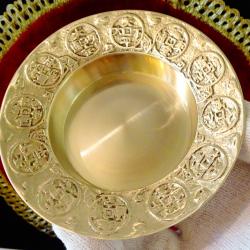 Старинна китайска бронзова чиния, фън-шуй.