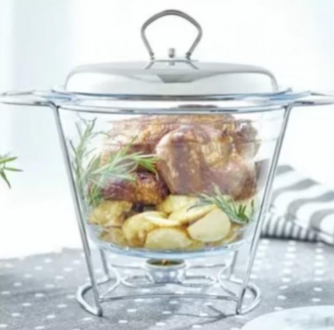 Съд за затопляне Bohmann, 4л., за супа, Стоманен капак, Стъкло, Инокс