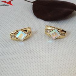 Обеци с 14К златно покритие и с цирконий