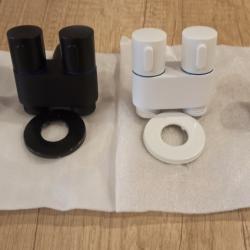 Двоен спирателен кран - Хром, Чрен и сив