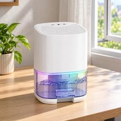 Компактен обезвлажнител за въздух с 1 л резервоар и RGB светлина