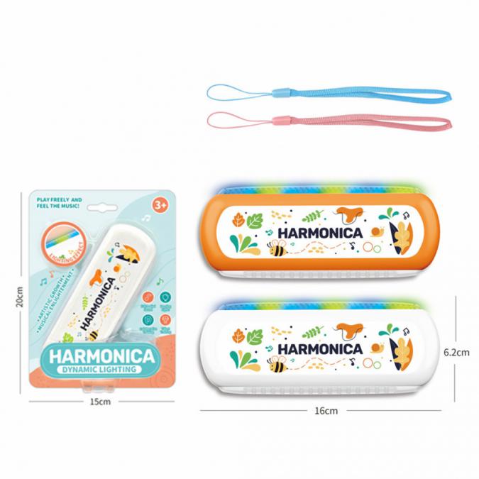 Светеща детска хармоника с LED ефекти  за малки музиканти 3 години