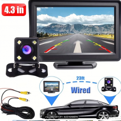 Задна Камера за Паркиране 5MP 4led HD с монитор пълен комплект