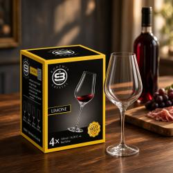 Комплект 4 чаши за червено вино Limone Bohemia Skyberg Crystal  500 м