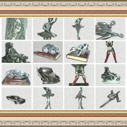 Метални скулптури, пластики - Мотор, Кола, Стриптизьорка, Елвис