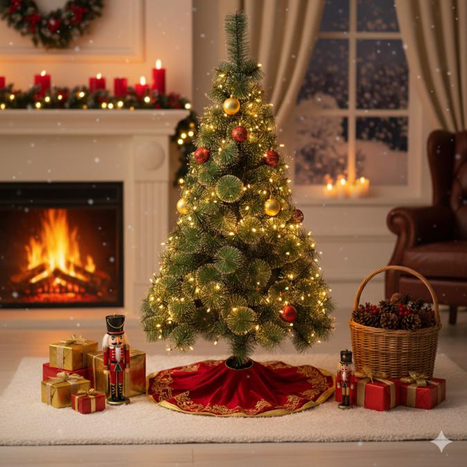 Гъста Коледна елха - заснежена,  размери от 60см до 240см