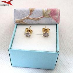 Обеци с 14К златно покритие и с цирконий