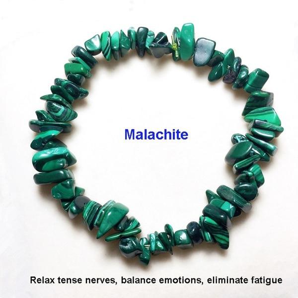 Ново Гривна с естествени камъни - Малахит