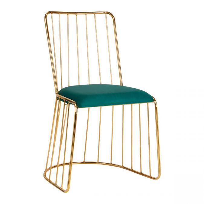 Стол за маса за маникюр Velvet Qs-m00 - зелена с златиста основа
