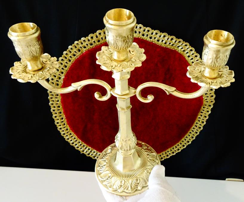 Бронзов свещник тройка в стил Ампир.