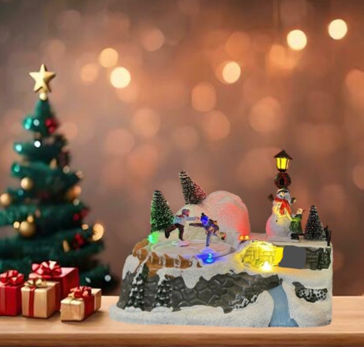 Светеща Коледна декорация с Дядо Коледа или Снежен човек  Празнична м