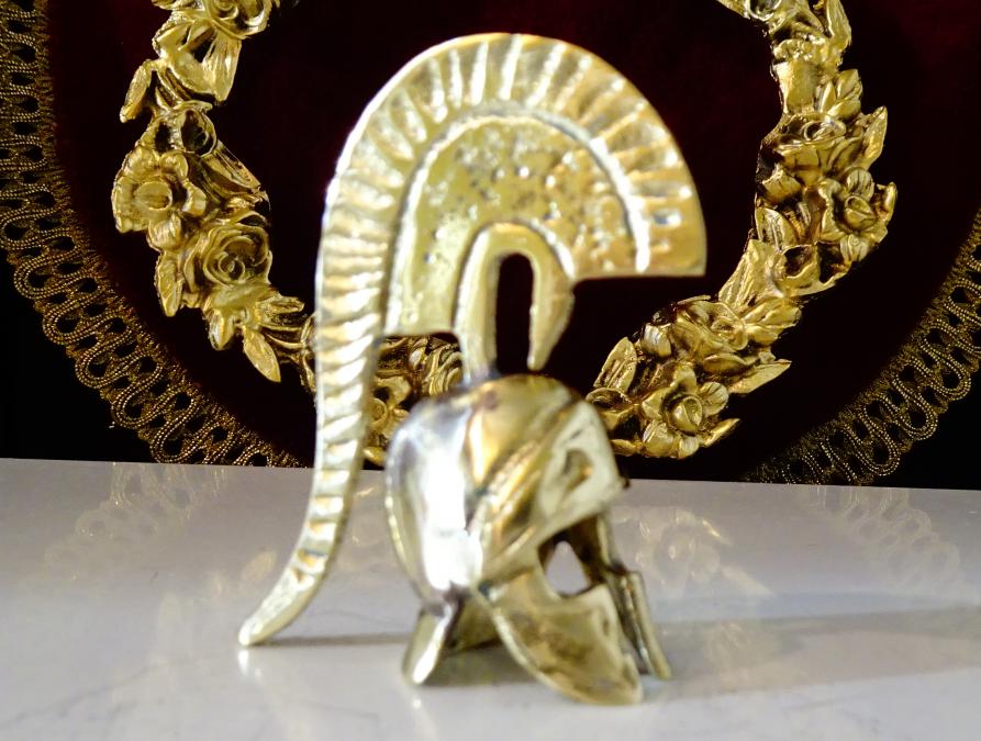 Спартански шлем, воин Леонидас от бронз.