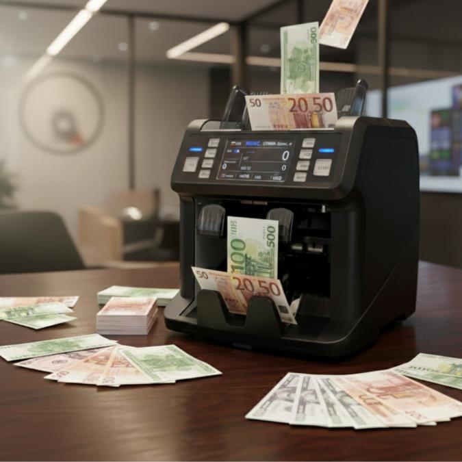 Многовалутна машина за броене на банкноти с детекция за фалшиви банкно