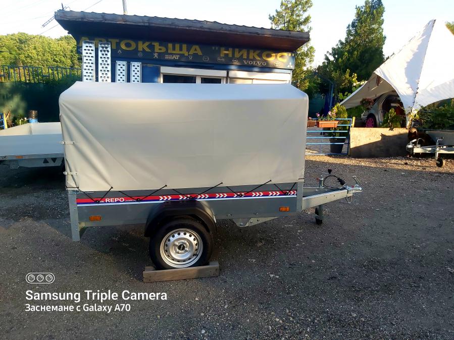 Туристическо, самосвално ремарке Repo DRS с брезент и шпригли до 750kg