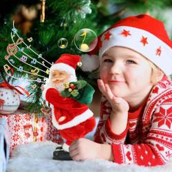 Танцуващ Дядо Коледа с музика и светлини  празнично настроение у дома