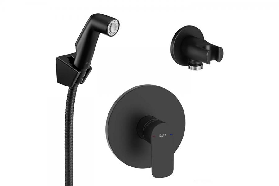 Хигиенен душ смесител Roca Be-fresh в цвят черен мат
