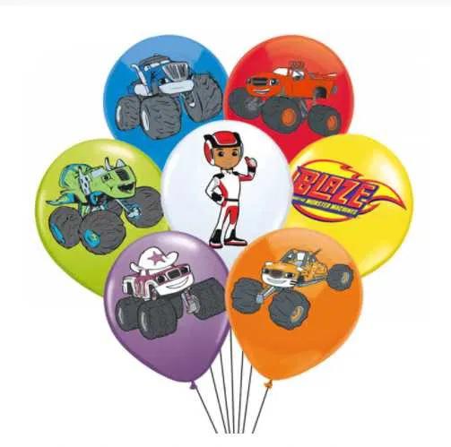 Пламъчко и машините балони 7 броя, Blaze Monster, парти украса за рожд