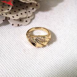 Пръстен с 14К златно покритие и с цирконий