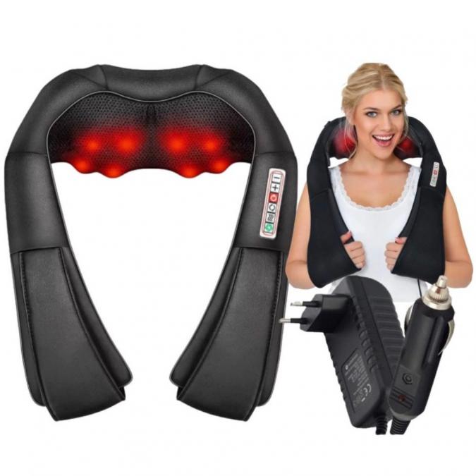 Безжичен 4D шиацу масажор с инфрачервено затопляне