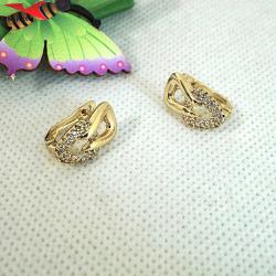 Обеци с 14К златно покритие и с цирконий