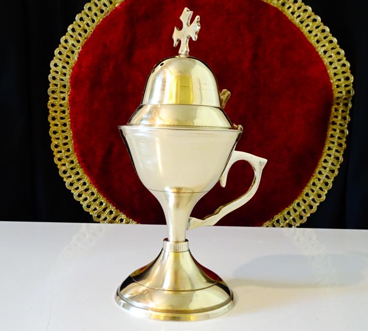 Бронзово кандило, кадило, тамянник 17 см.