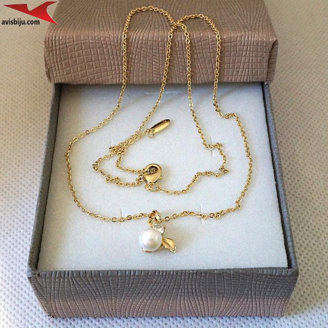 Колиета с 14К златно покритие и синтетични перли