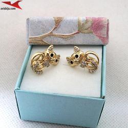 Обеци с 14К златно покритие и с цирконий