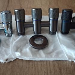 Троен спирателен кран -хром, Черен и Оръжейно сив