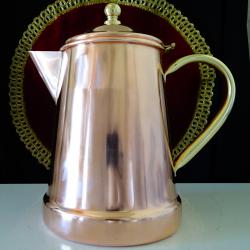 Медна кана с капак, меден чайник, чиста червена мед, печат.