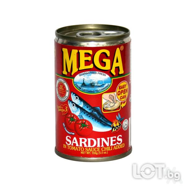 Mega Sardines with Chili Tomato  Мега Сардини в лют доматен сос 155гр