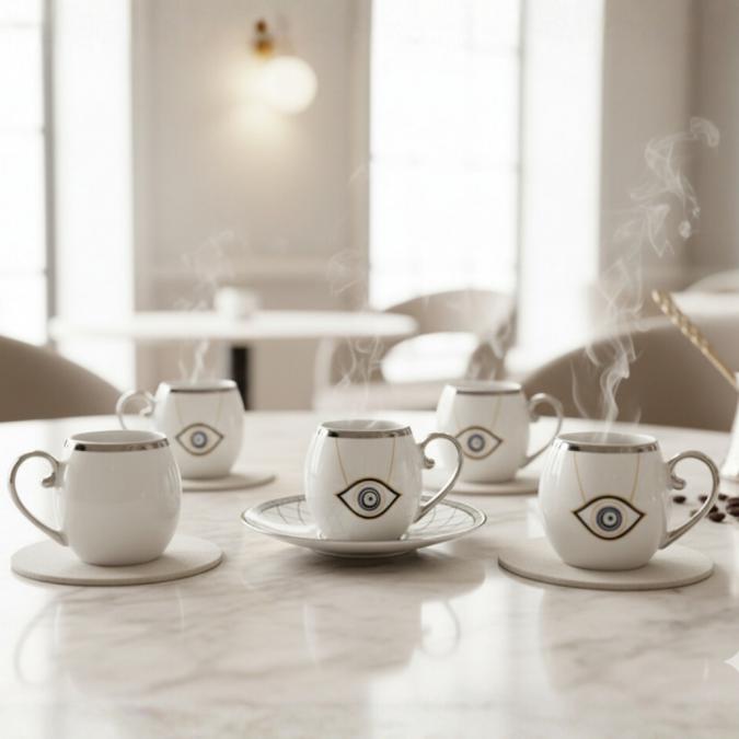 Луксозен порцеланов сервиз  2в1 блендер и мелничка Cheffinger - Екскл