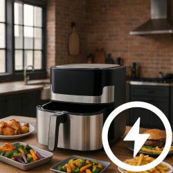 Смарт Еърфрайър, 2200w, XXL 6.5л, Wi-fi Tuya App, 10 Програми, Неръжд