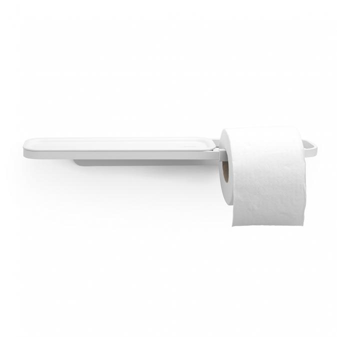 Държач за тоалетна хартия с рафт Brabantia Mindset Mineral Fresh White