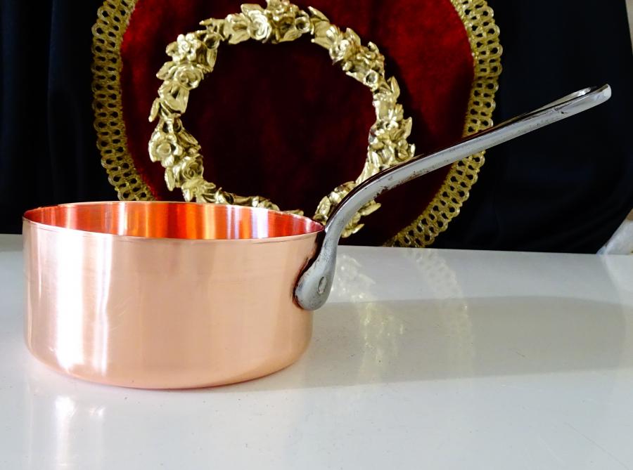 Медна тенджера 450 мл., чиста червена мед.