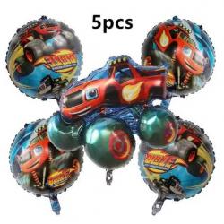 Фолиеви балони 5бр Пламъчко и машините Blaze Monster, уксара
